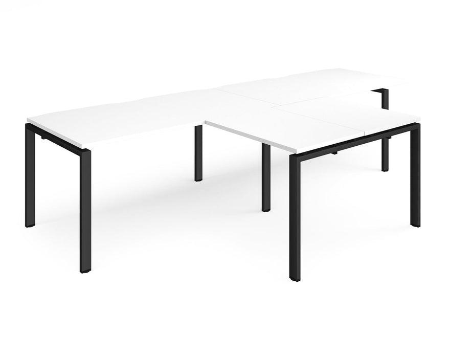 Adapt II - Double Straight Desk with Returns - Black Frame
