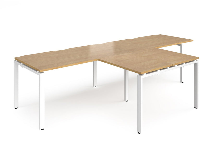 Adapt II - Double Straight Desk with Returns - White Frame