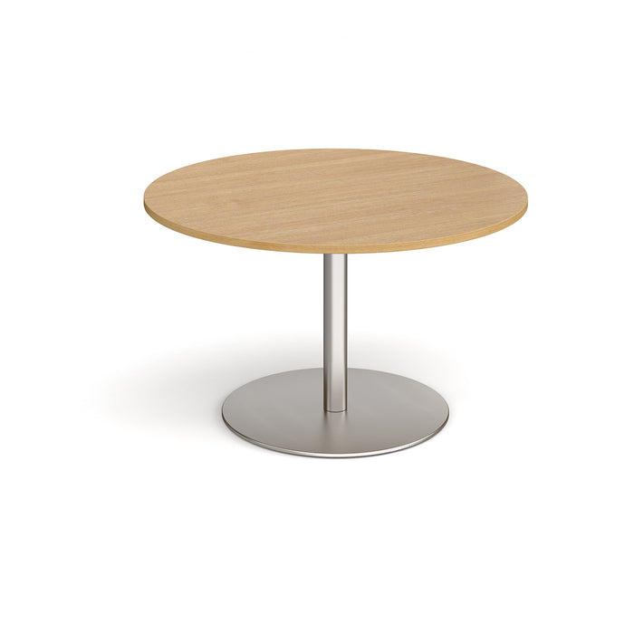Eternal - Circular Boardroom Table - Brushed Steel Frame.