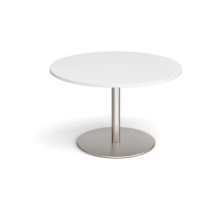 Eternal - Circular Boardroom Table - Brushed Steel Frame.
