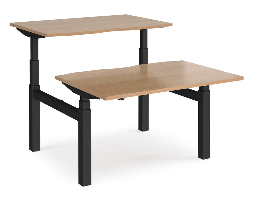 Elev8²Touch - Sit-stand Back-to-back Desk - Black Frame.