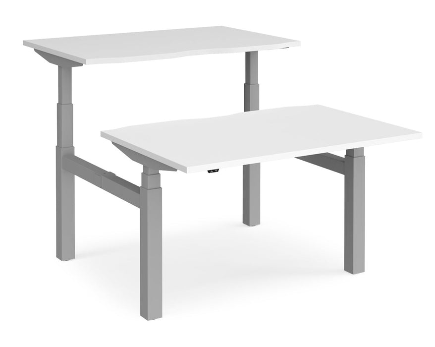 Elev8²Touch - Sit-stand Back-to-back Desk - Silver Frame.
