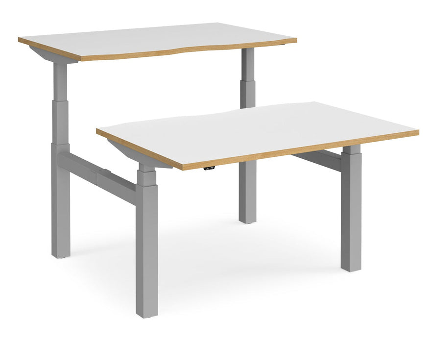 Elev8²Touch - Sit-stand Back-to-back Desk - Silver Frame.