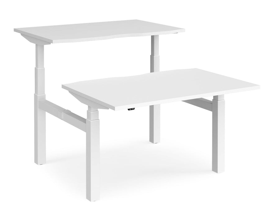 Elev8²Touch - Sit-stand Back-to-back Desk - White Frame.