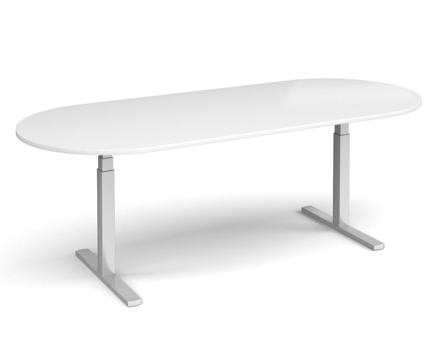 Elev8²Touch - Radial End Boardroom Table - Silver Frame.