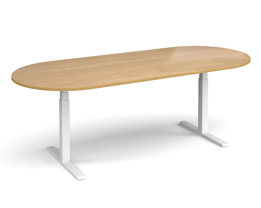 Elev8²Touch - Radial End Boardroom Table - White Frame.