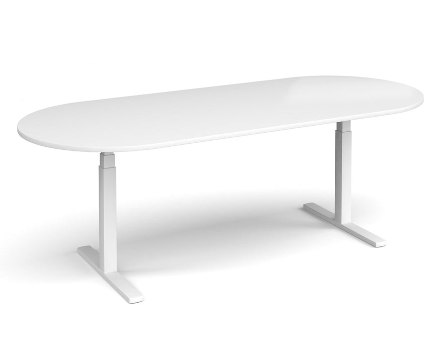 Elev8²Touch - Radial End Boardroom Table - White Frame.