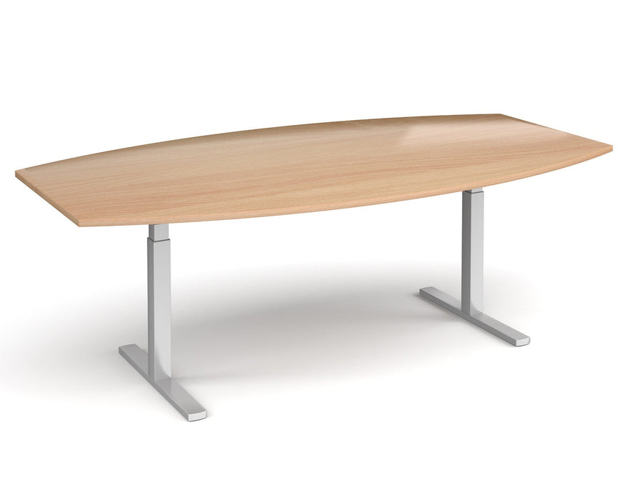Elev8²Touch - Radial Boardroom Table - Silver Frame.