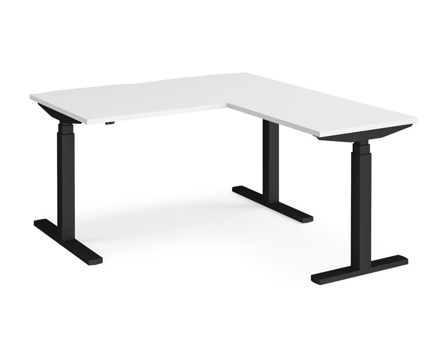 Elev8²Touch - Sit-Stand Return Desk - Black Frame.