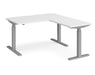 Elev8²Touch - Sit-Stand Return Desk - Silver Frame.
