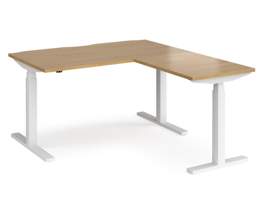 Elev8²Touch - Sit-Stand Return Desk - White Frame.