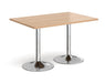 Genoa - Rectangular Dining Table with Chrome Trumpet Base.