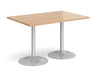 Genoa - Rectangular Dining Table with Silver Trumpet Base.