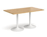 Genoa - Rectangular Dining Table with White Trumpet Base.
