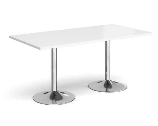 Genoa - Rectangular Dining Table with Chrome Trumpet Base.