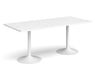 Genoa - Rectangular Dining Table with White Trumpet Base.
