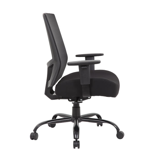 Isla - Bariatric Operator Chair with Black Fabric Seat and Mesh Back.