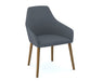 Juna - Fully Upholstered Medium Back Lounge Chair with 4 Oak Wooden Legs - Late Grey.