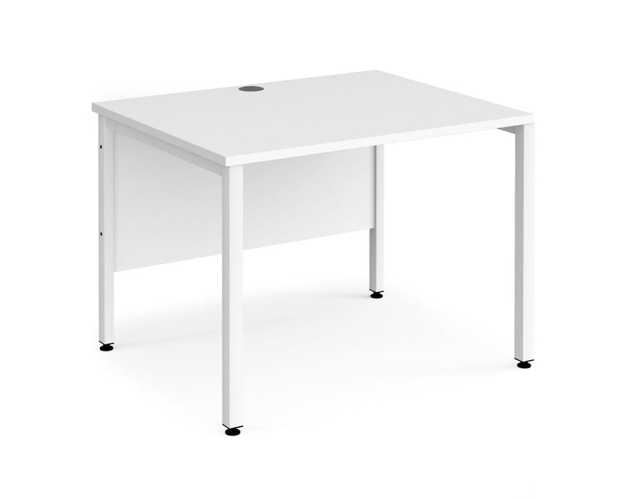 Maestro 25 -  Straight Desk 800mm Depth - Bench Leg Frame in White.