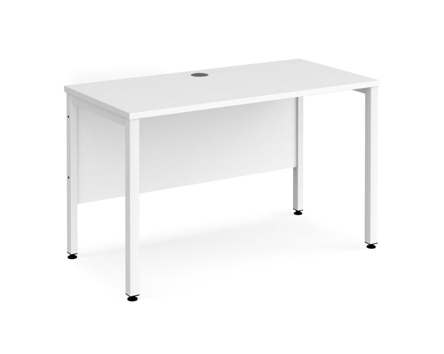 Maestro 25 -  Straight Desk 600mm Depth - Bench Leg Frame in White.