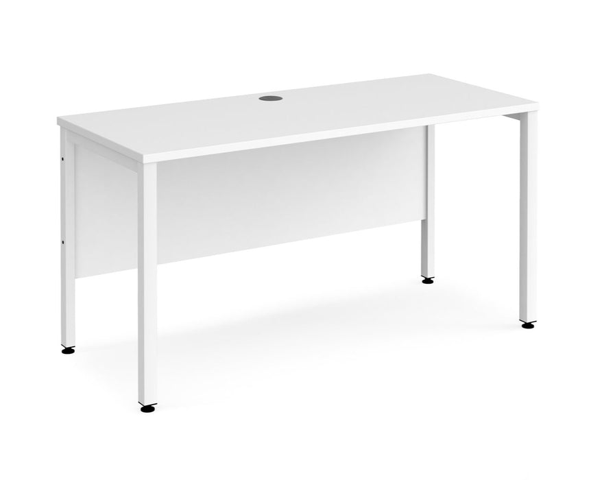 Maestro 25 -  Straight Desk 600mm Depth - Bench Leg Frame in White.
