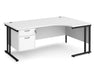 Maestro 25 - Left or Right Hand Ergonomic Desk with 2 Drawer Pedestal - Black Cantilever Leg Frame.