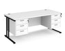 Maestro 25 - Straight Desk with 2x Three Drawer Pedestals - Black Frame.