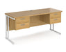 Maestro 25 - Straight Desk with Two x 2 Drawer Pedestal.