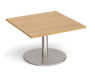 Monza - Square Coffee Table - Brushed Steel Base.