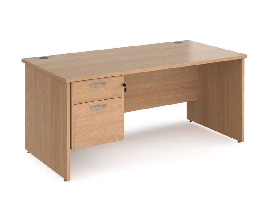 Maestro 25 - Panel End Leg Straight Desk with Two Drawer Pedestal.