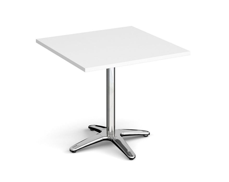 Roma - Square Dining Table with 4 Leg Chrome Base.