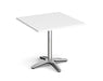Roma - Square Dining Table with 4 Leg Chrome Base.