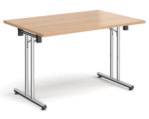 Straight Folding Leg - Rectangular Meeting Table - Chrome Frame.
