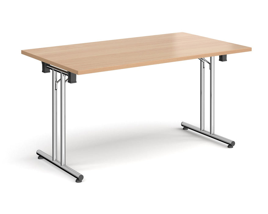 Straight Folding Leg - Rectangular Meeting Table - Chrome Frame.