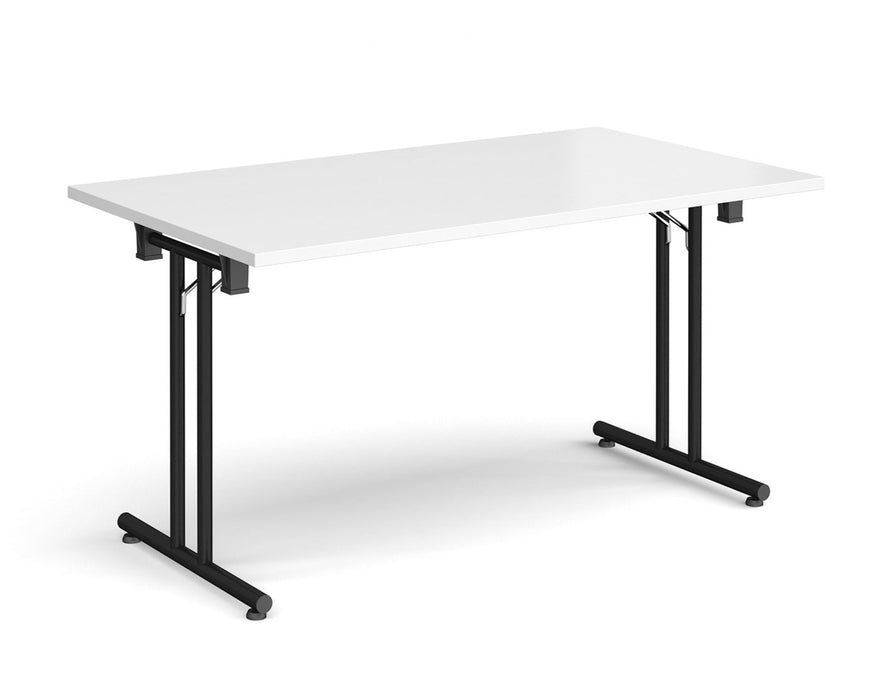 Straight Folding Leg - Rectangular Meeting Table - Black Frame.
