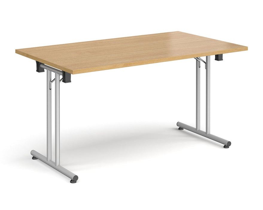 Straight Folding Leg - Rectangular Meeting Table - Silver Frame.