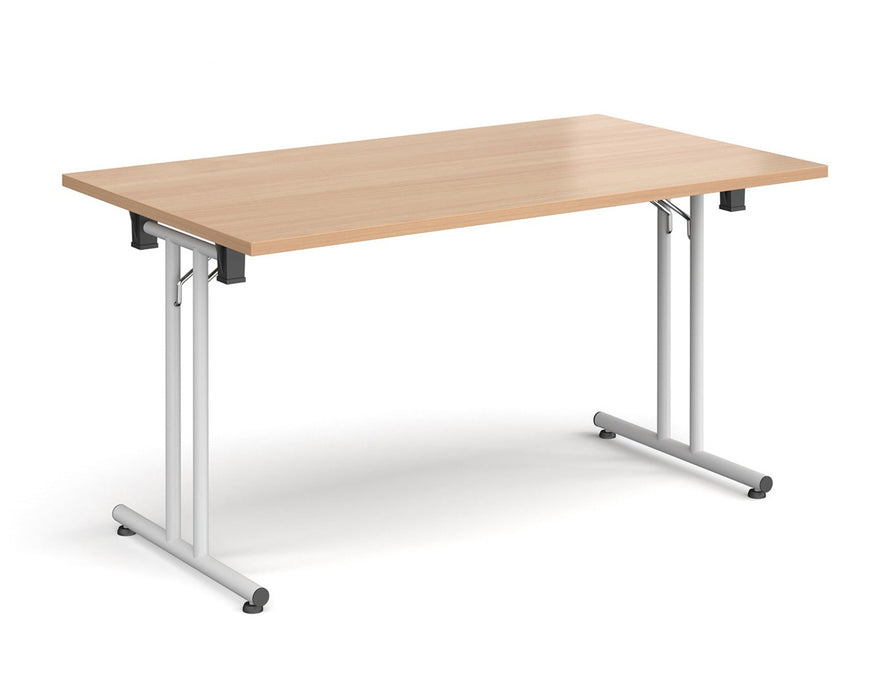 Straight Folding Leg - Rectangular Meeting Table - White Frame.