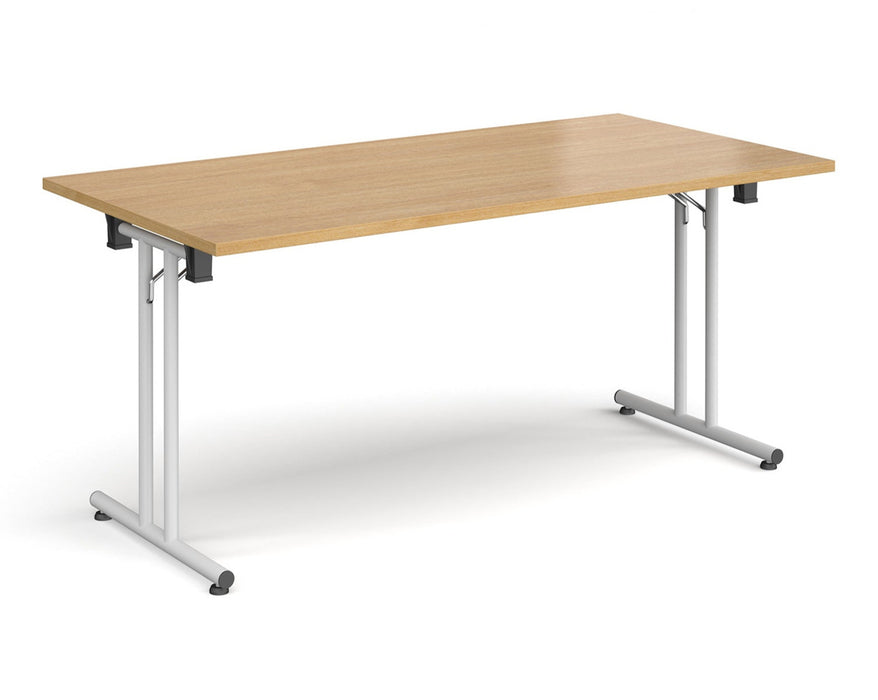Straight Folding Leg - Rectangular Meeting Table - White Frame.