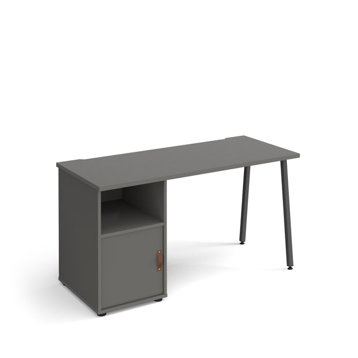 Sparta - A-Frame Leg Desk with Pedestal and Cupboard Door.