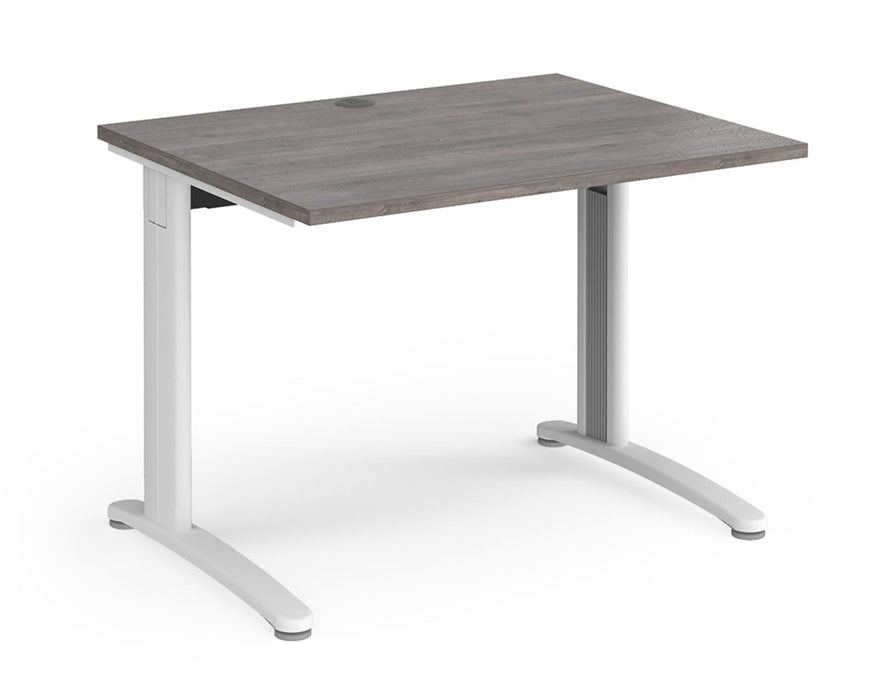 TR10 - Straight Desk with Cabel Managed Cantilever Leg - 800mm - White Frame.