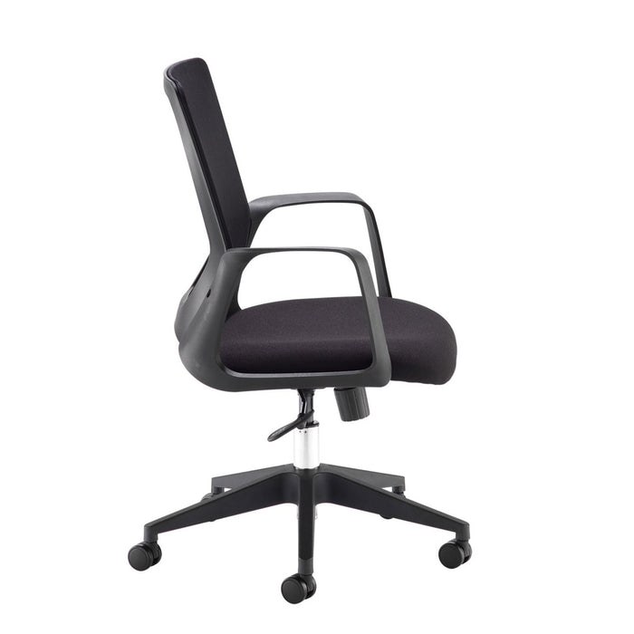Toto - Black Mesh Back Operator Chair with Black Fabric Seat and Black Base.