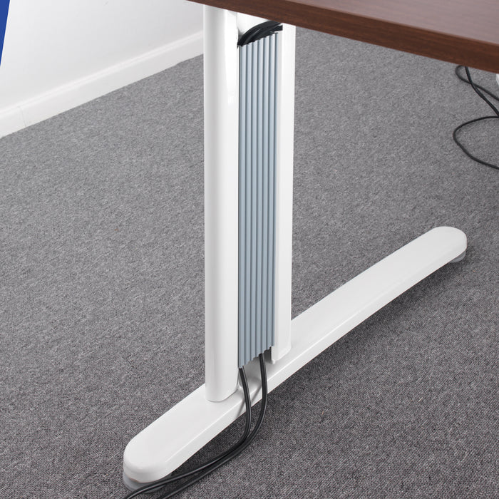 TR10 - Straight Desk with Cabel Managed Cantilever Leg - 600mm - White Frame.