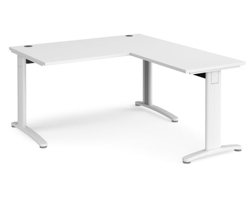 TR10 - Single Desk with Return - White Frame.