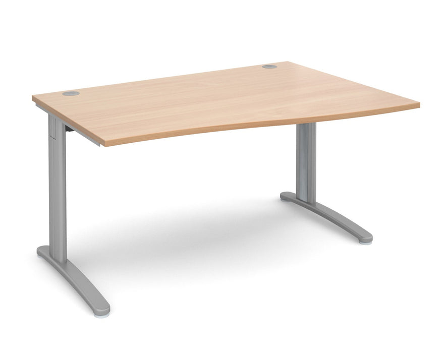 TR10 - Right Hand Wave Desk - Silver Frame.