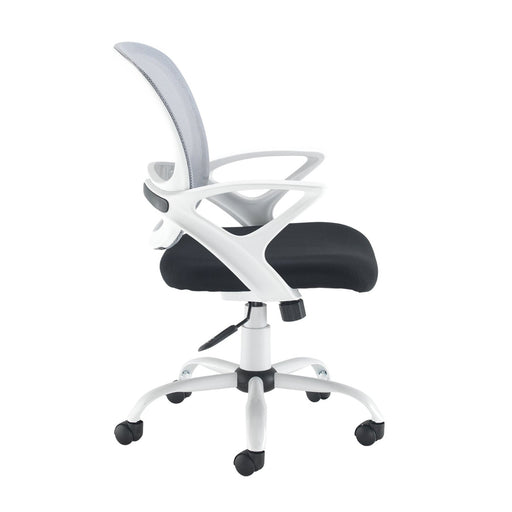 Tyler - Mesh Back Operator Chair with White Frame.