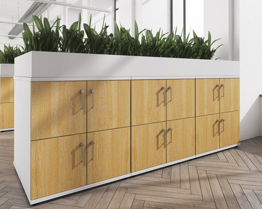 Wooden Planter 1600mm Wide to Fit on Side-by-Side Wooden Lockers.